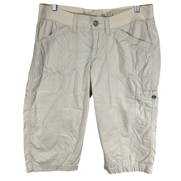 Sonoma Life + Style Pants - Sonoma Life Style Skimmer Khaki Cargo Pants Beige Womens Size 8 Utility Cropped